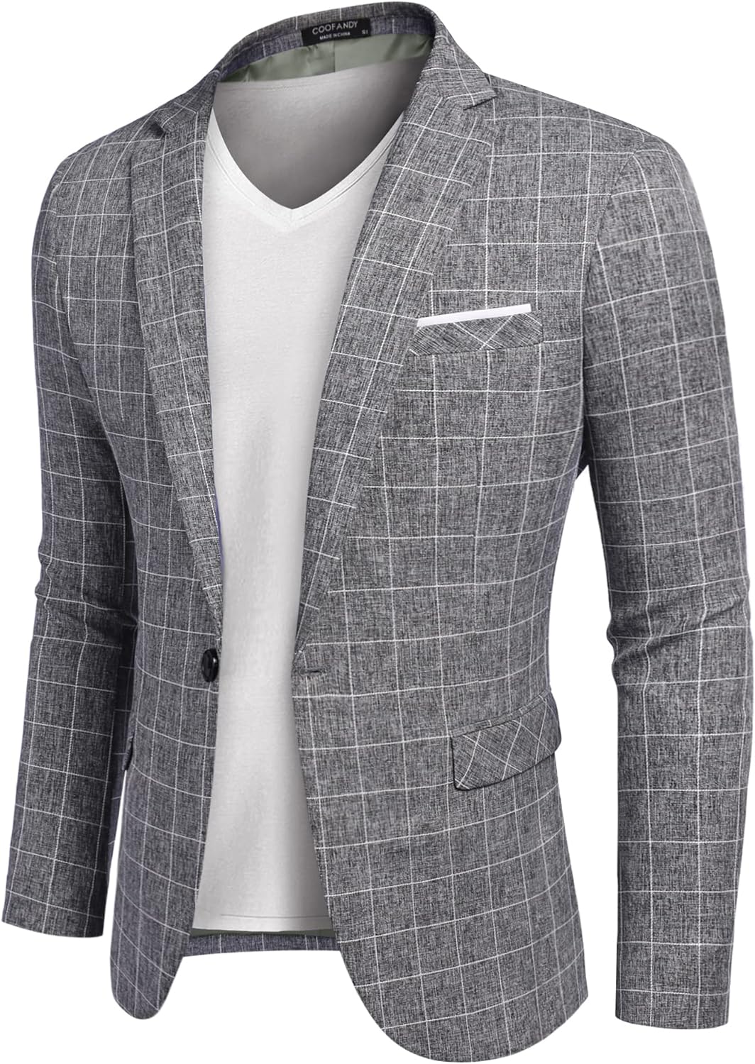 COOFANDY Men's Blazer Casual Sport Coats Slim Fit One Button Suit Jacket Lightweight Sports Jacket