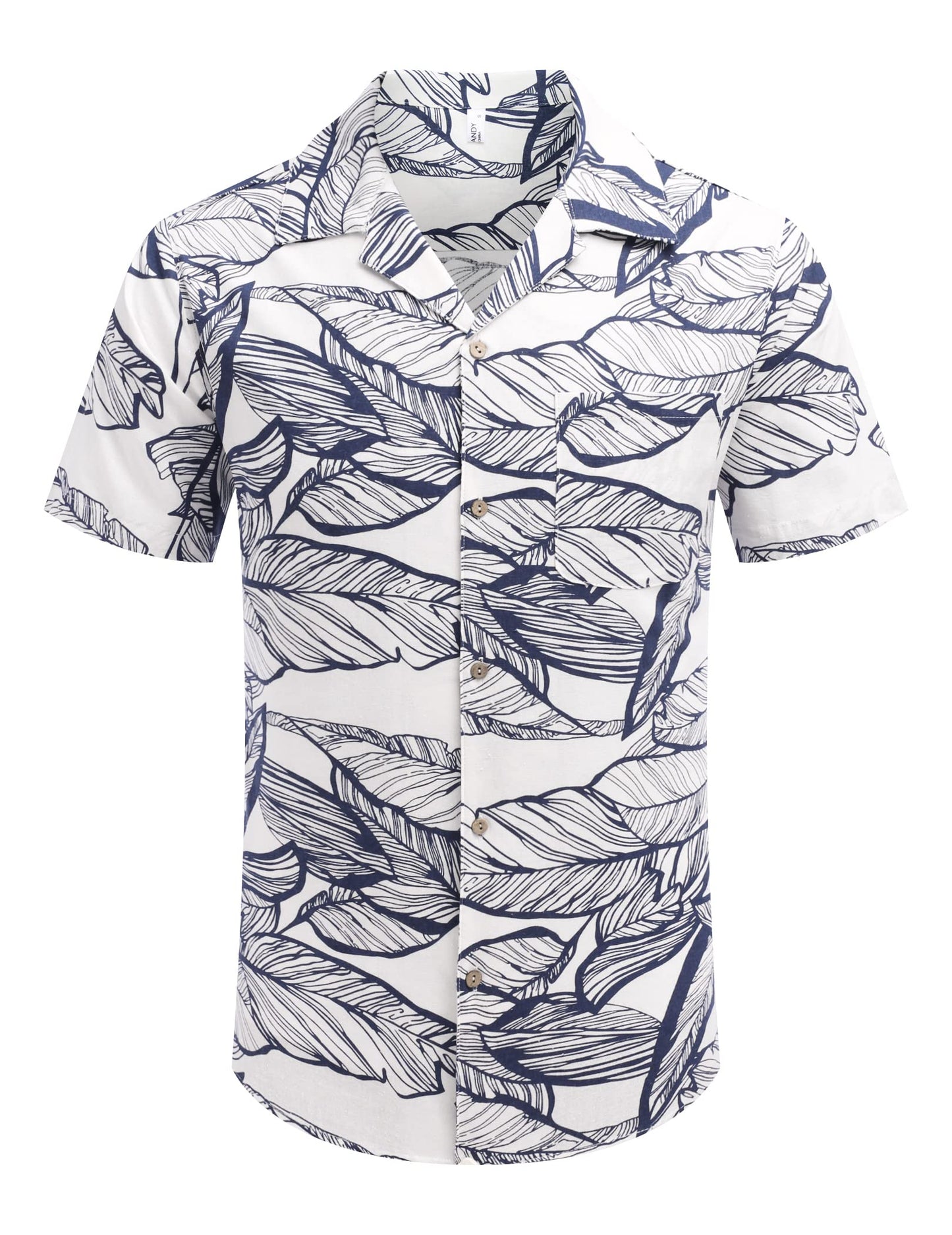 COOFANDY Men's Hawaiian Floral Shirts Cotton Linen Button Down Tropical Holiday Beach Shirts