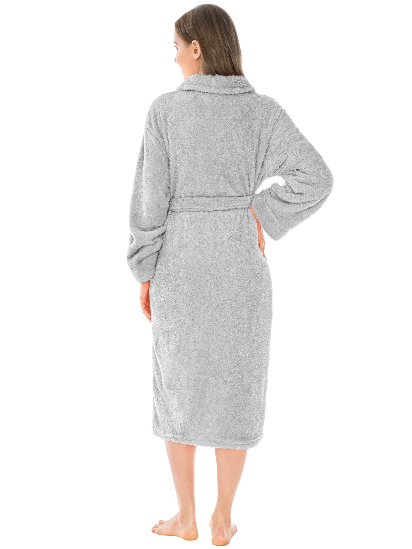 PAVILIA Premium Womens Plush Soft Robe Fluffy, Warm, Fleece Sherpa Shaggy Bathrobe