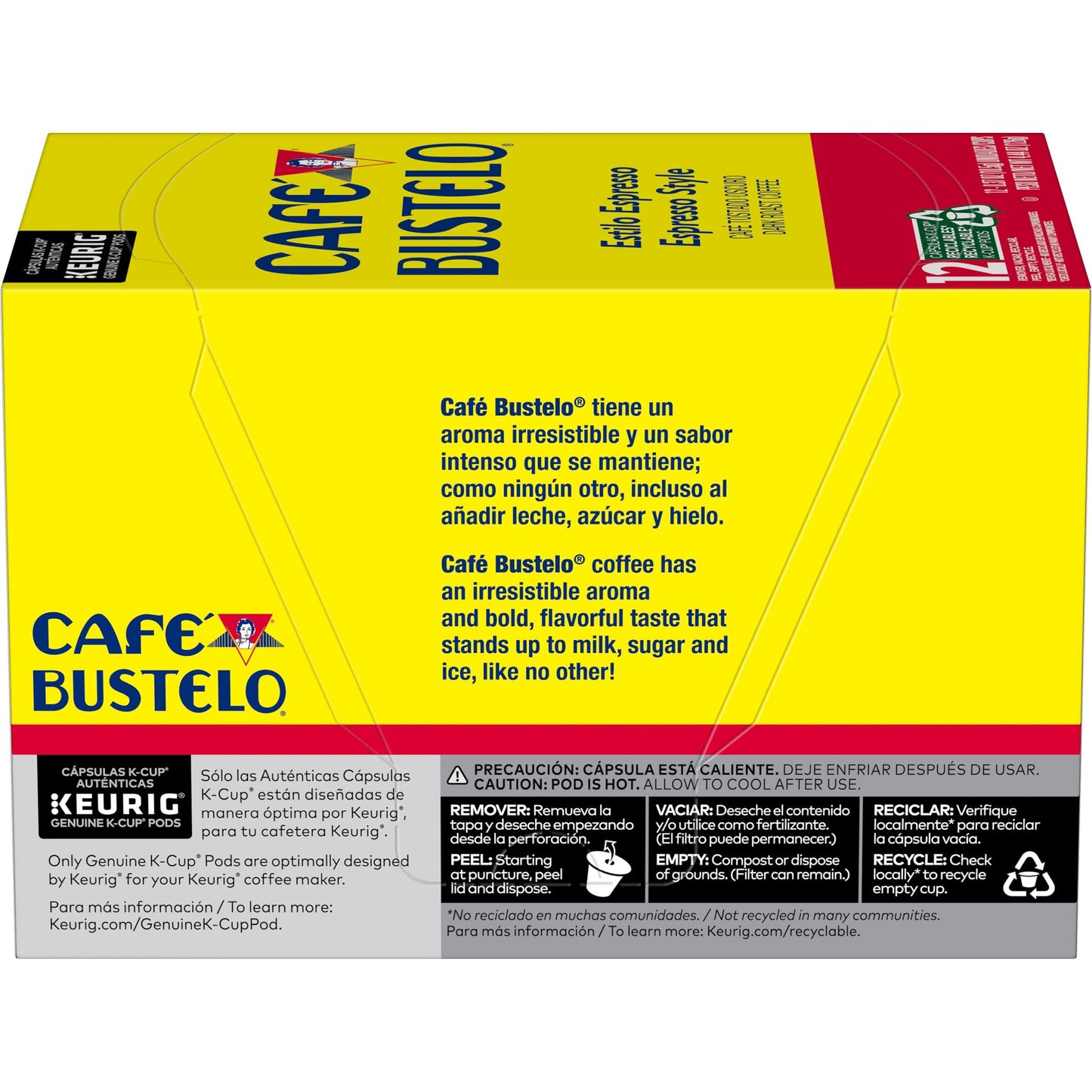 Café Bustelo Espresso Style Dark Roast Coffee, 72 Keurig K-Cup Pods