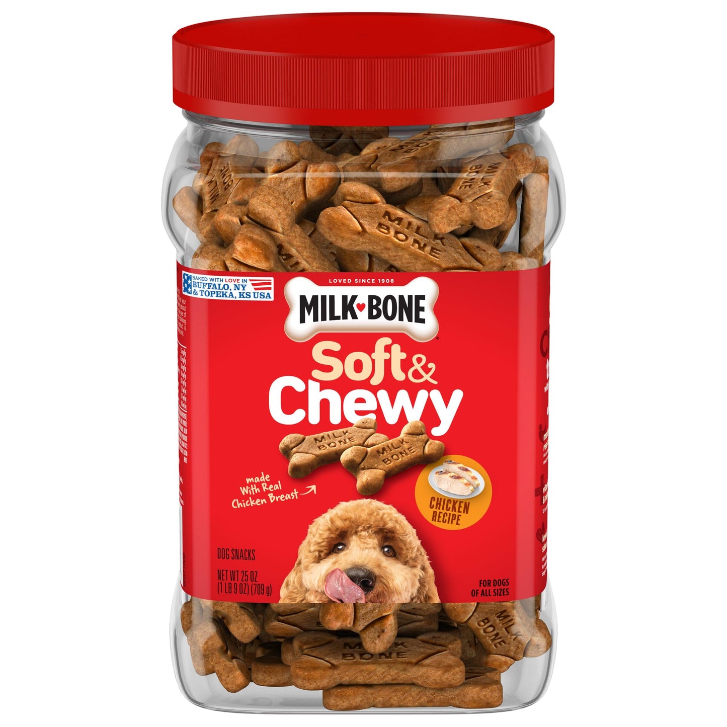 Milk-Bone Soft & Chewy Dog Treats, Beef & Filet Mignon Recipe, 25 Ounce