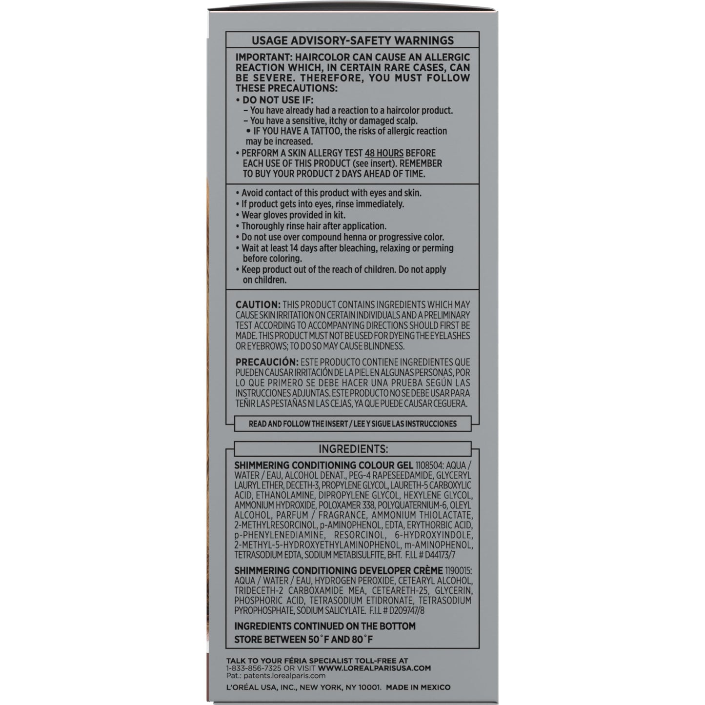 L'Oreal Paris Feria Hyper Platinum Advanced Lightening System Hair Bleach, Lifts Up To 8 Levels, Includes Anti Brass Purple Conditioner, 1 Hair Dye Kit