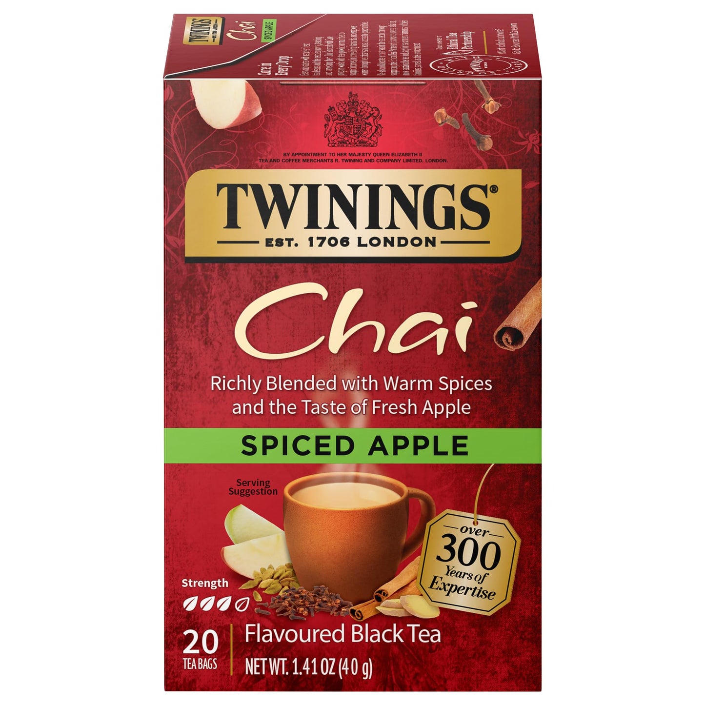 Twinings Decaffeinated English Breakfast Individually Wrapped Black Tea Bags, 20 Count Pack of 6, Flavourful & Robust