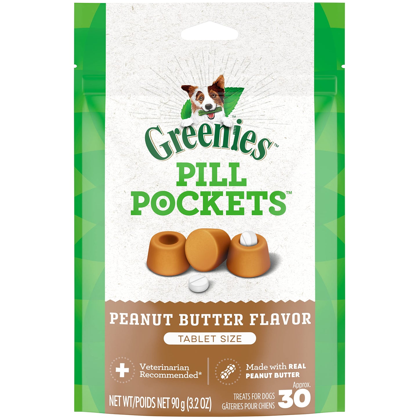 Greenies Pill Pockets for Dogs Capsule Size Natural Soft Dog Treats Chicken Flavor, 15.8 oz. Pack (60 Treats)