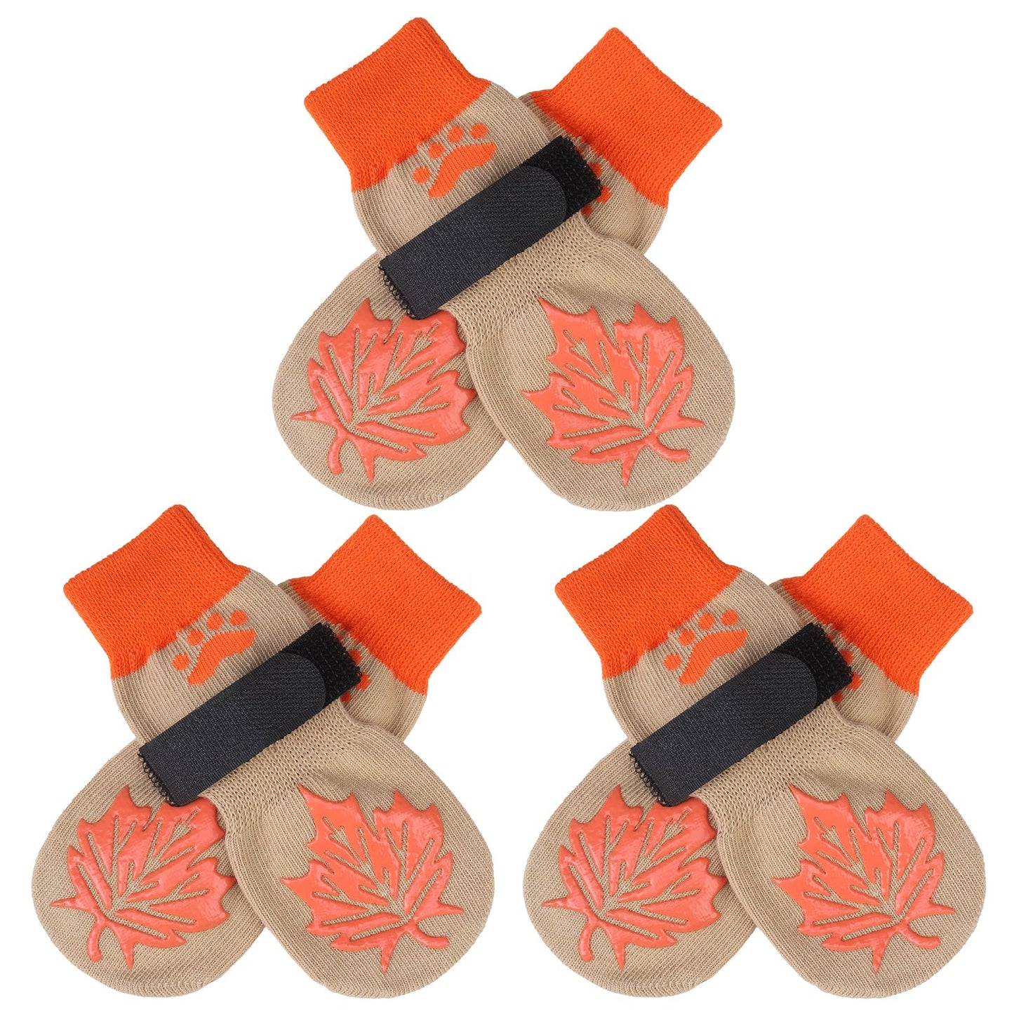 EXPAWLORER Double Side Anti-Slip Dog Socks - 3 Pairs Dog Grip Socks with Straps Traction Control, Pet Paw Protection for Small Medium Large Dogs Indoor Wear on Hardwood Floor