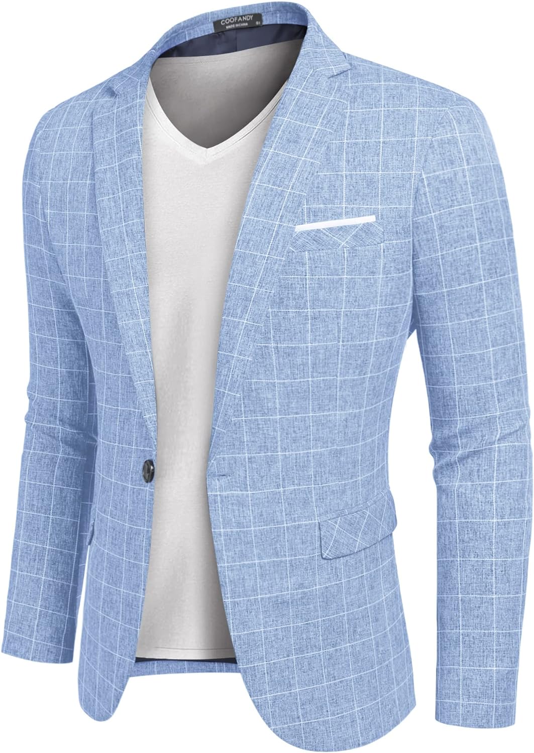 COOFANDY Men's Blazer Casual Sport Coats Slim Fit One Button Suit Jacket Lightweight Sports Jacket