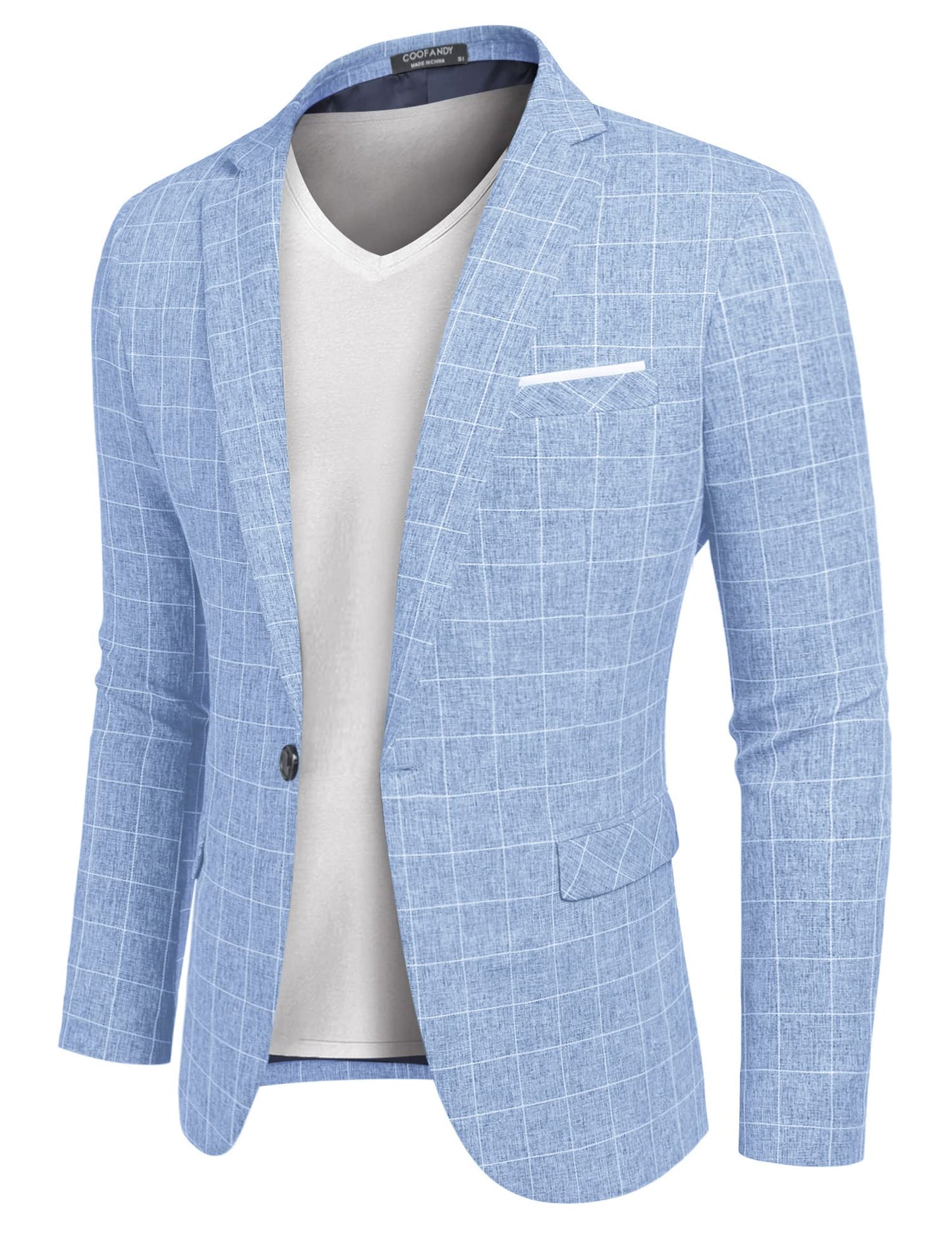 COOFANDY Men's Blazer Casual Sport Coats Slim Fit One Button Suit Jacket Lightweight Sports Jacket