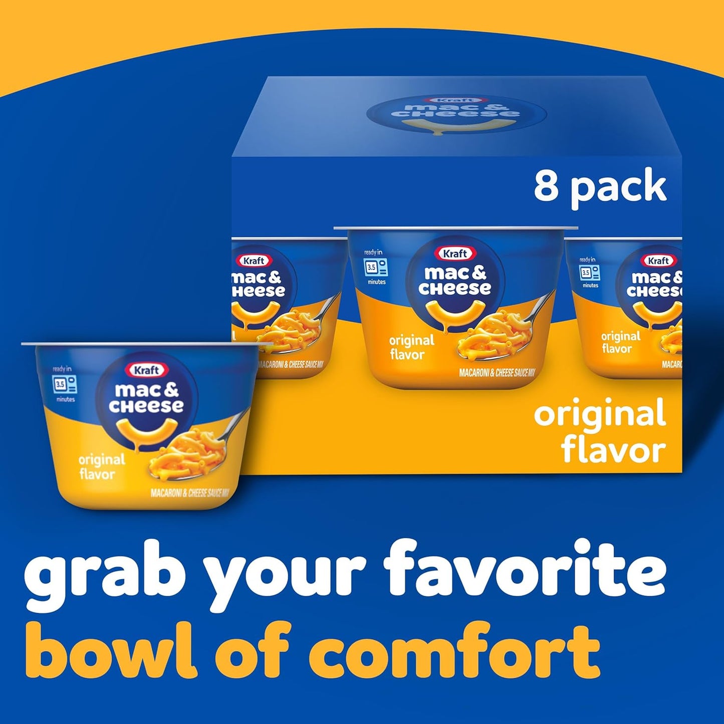 Kraft Original Easy Microwavable Macaroni and Cheese Cups (8 ct Box, 2.05 oz Cups)