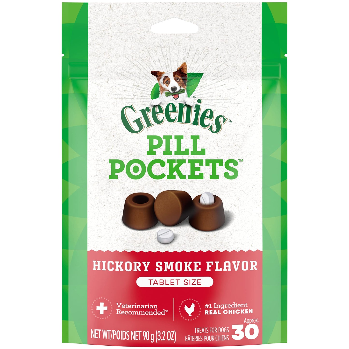 Greenies Pill Pockets for Dogs Capsule Size Natural Soft Dog Treats Chicken Flavor, 15.8 oz. Pack (60 Treats)