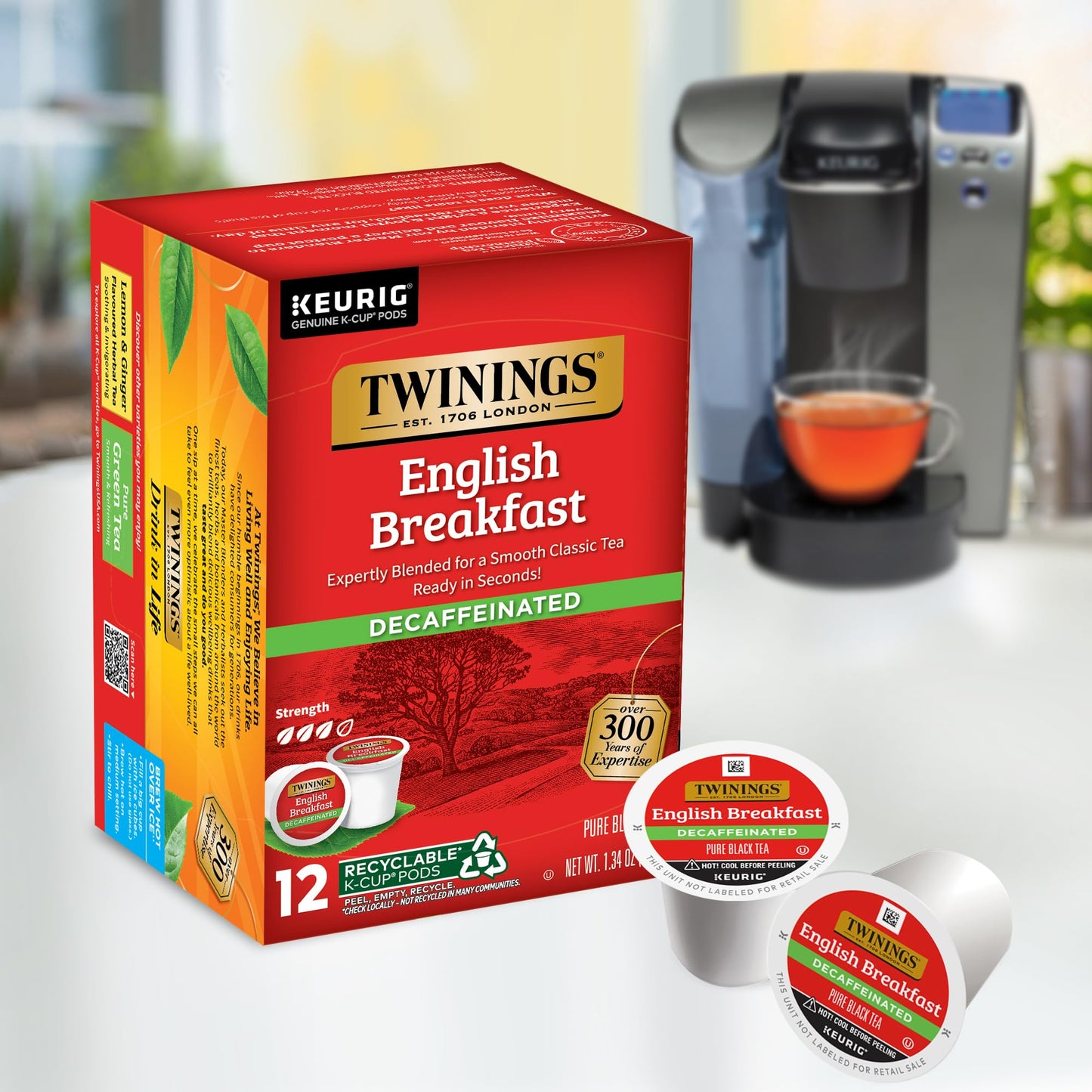 Twinings English Breakfast Tea K-Cup Pods for Keurig, Caffeinated, Smooth, Flavourful, Robust Black Tea, 24 Count (Pack of 1), Enjoy Hot or Iced