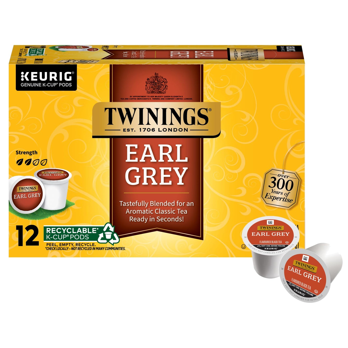 Twinings English Breakfast Tea K-Cup Pods for Keurig, Caffeinated, Smooth, Flavourful, Robust Black Tea, 24 Count (Pack of 1), Enjoy Hot or Iced