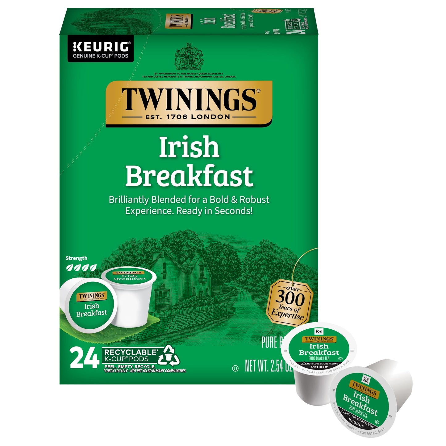 Twinings English Breakfast Tea K-Cup Pods for Keurig, Caffeinated, Smooth, Flavourful, Robust Black Tea, 24 Count (Pack of 1), Enjoy Hot or Iced