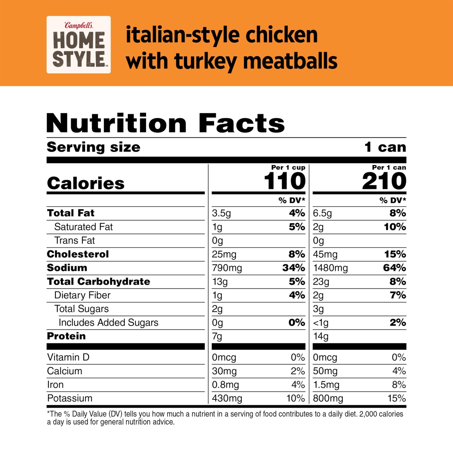 Campbell's Homestyle Italian-Style Chicken Soup With Turkey Meatballs, 16.1 OZ Can