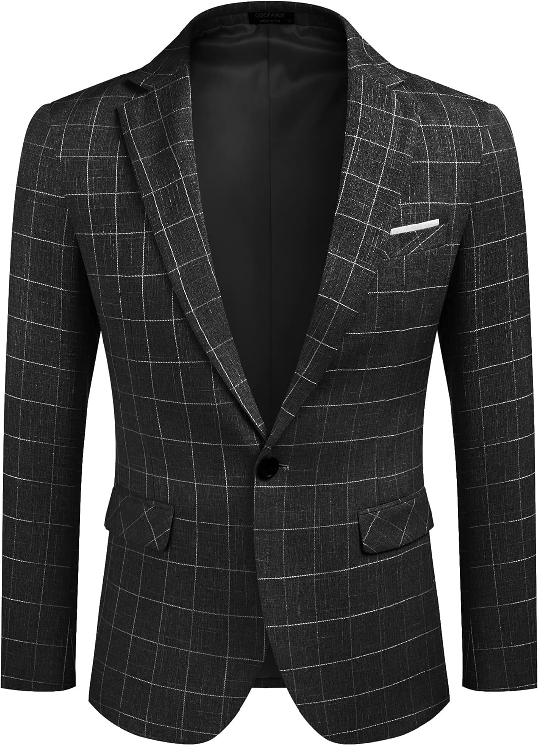 COOFANDY Men's Blazer Casual Sport Coats Slim Fit One Button Suit Jacket Lightweight Sports Jacket