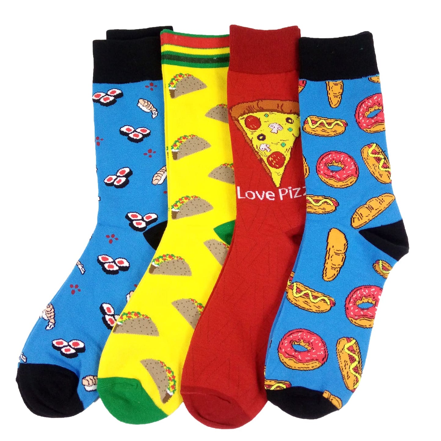 HSELL Mens Fun Patterned Dress Socks Funny Novelty Crazy Design Cotton Socks Gift for Men