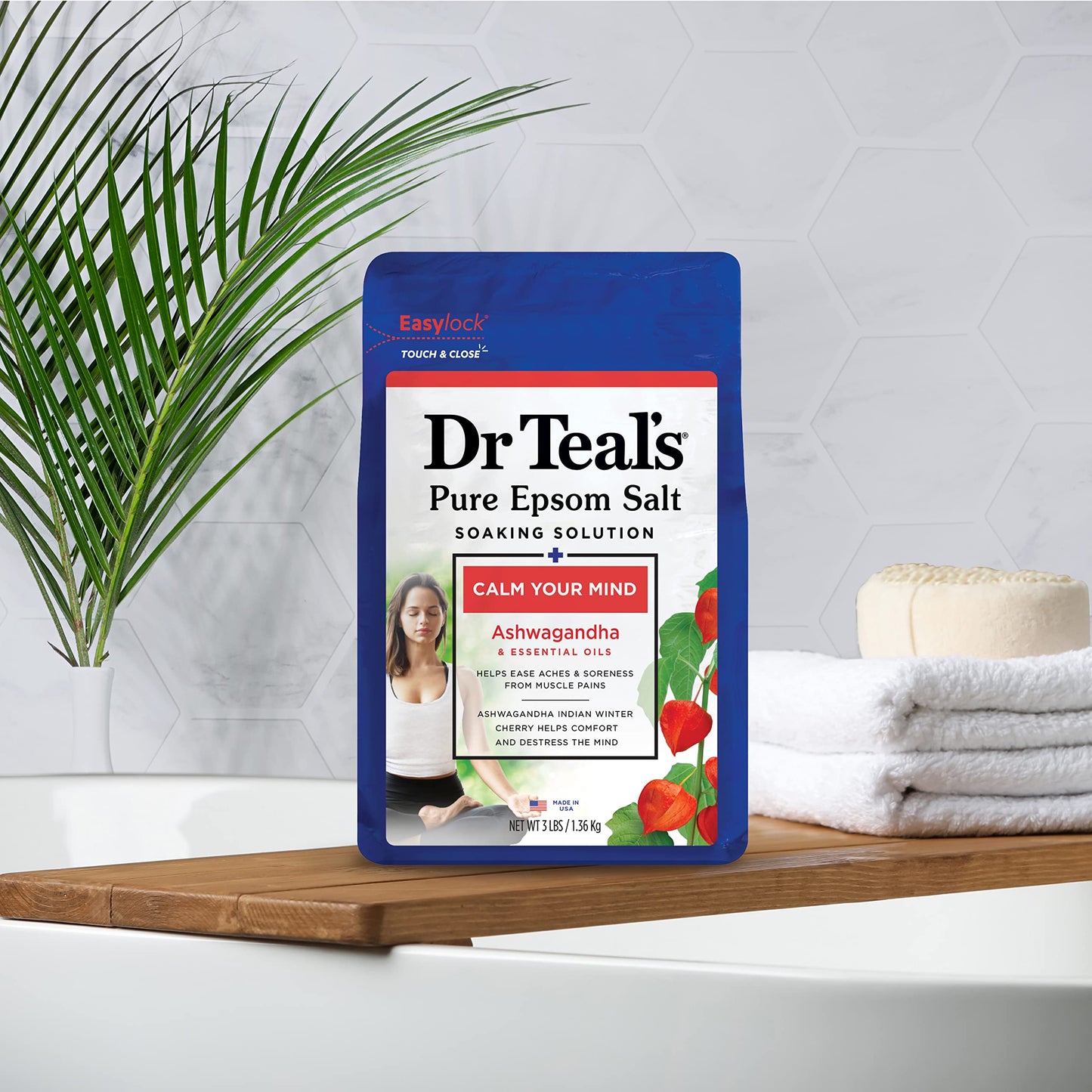 Dr Teal's Pure Epsom Salt Soak, Soothe & Comfort with Oat Milk & Argan Oil, 3 lbs