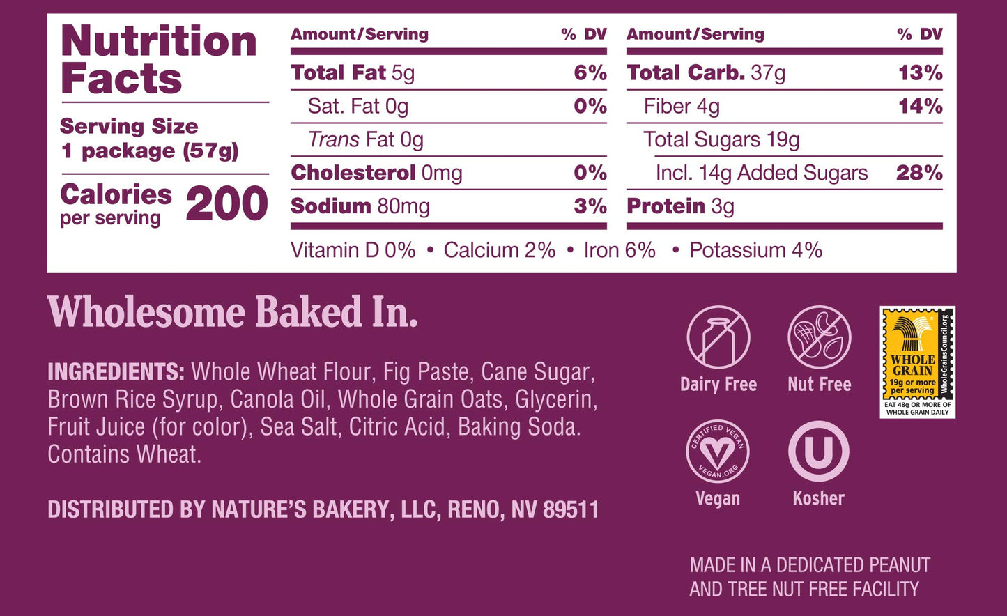 Natureâ€™s Bakery Whole Wheat Fig Bars, Blueberry, Real Fruit, Vegan, Non-GMO, Snack bar, Twin packs- 12 count