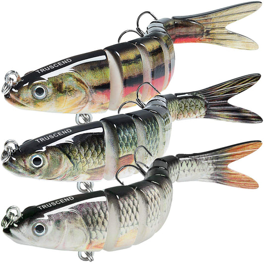 TRUSCEND Fishing Lures for Freshwater and Saltwater, Lifelike Swimbait for Bass Trout Crappie, Slow Sinking Bass Fishing Lure, Amazing Fishing Gifts for Men, Must-Have for Family Fishing Gear