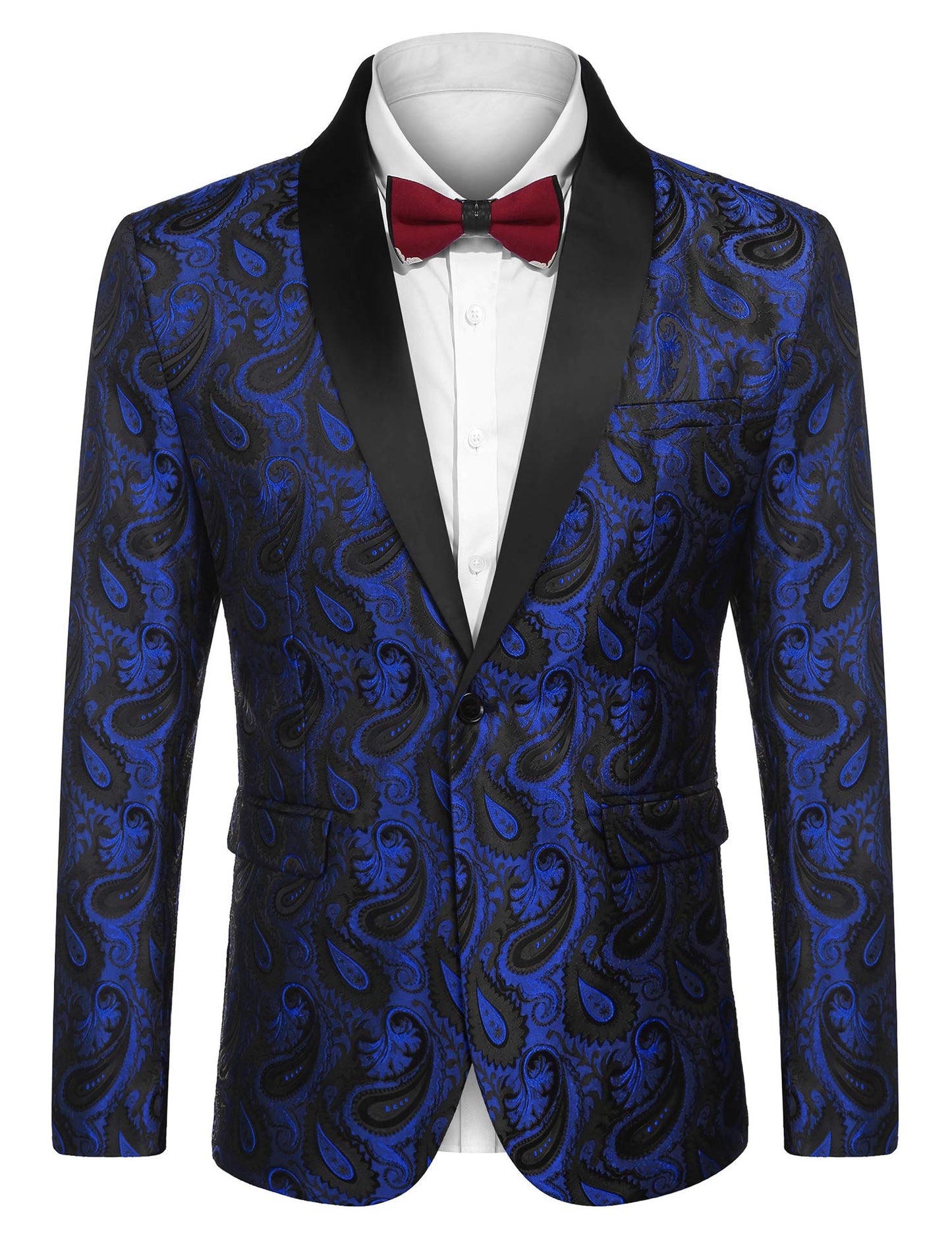 COOFANDY Mens Floral Tuxedo Jacket Paisley Shawl Lapel Suit Blazer Jacket for Dinner,Prom,Wedding