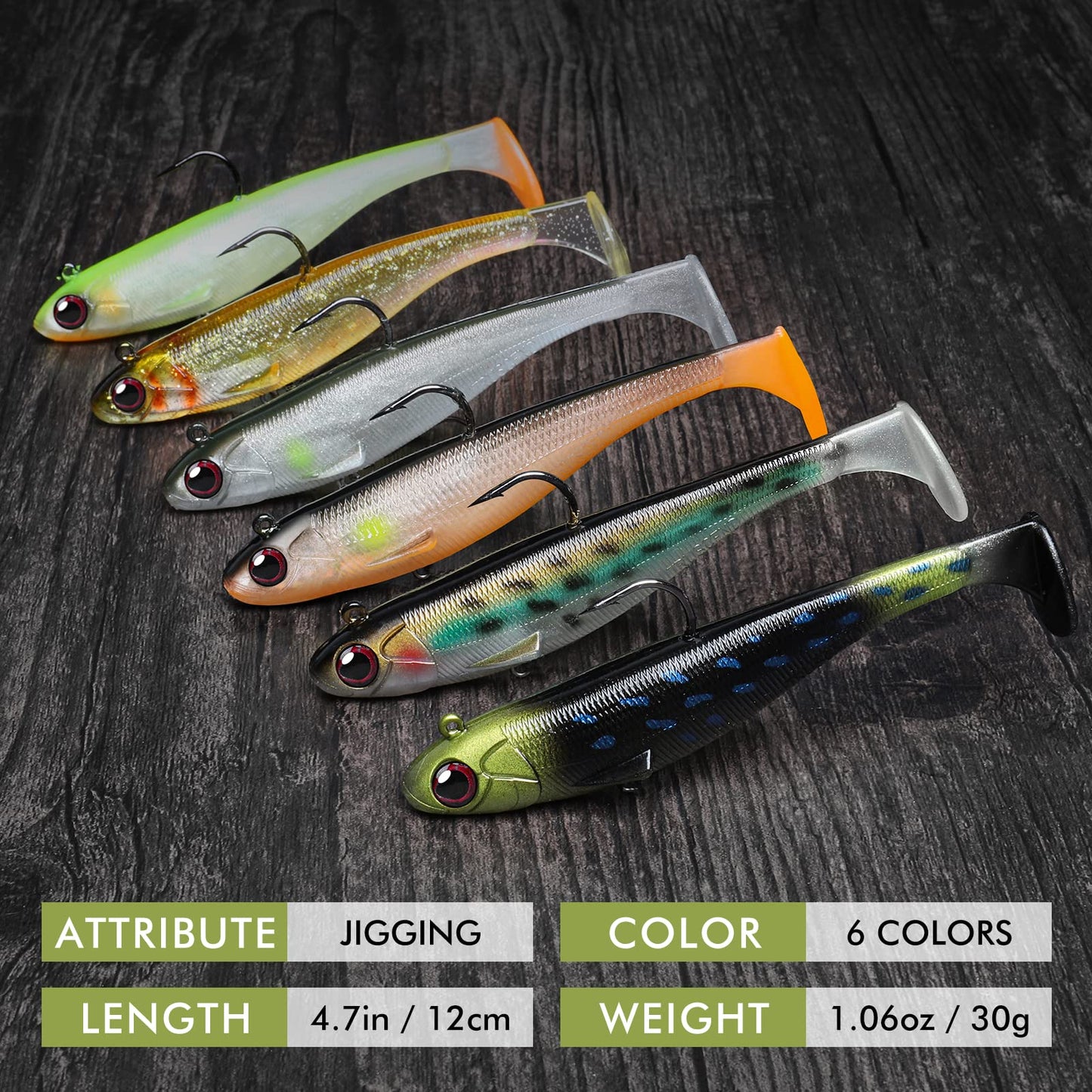 TRUSCEND Pre-Rigged Soft Fishing Lures, Well-Made Easy Catching Lures for Family Fishing, Great Action Swimbait with Spinner, All-Conditions Fishing Gear for Bass Trout Walleye, Crappie Fishing Jigs