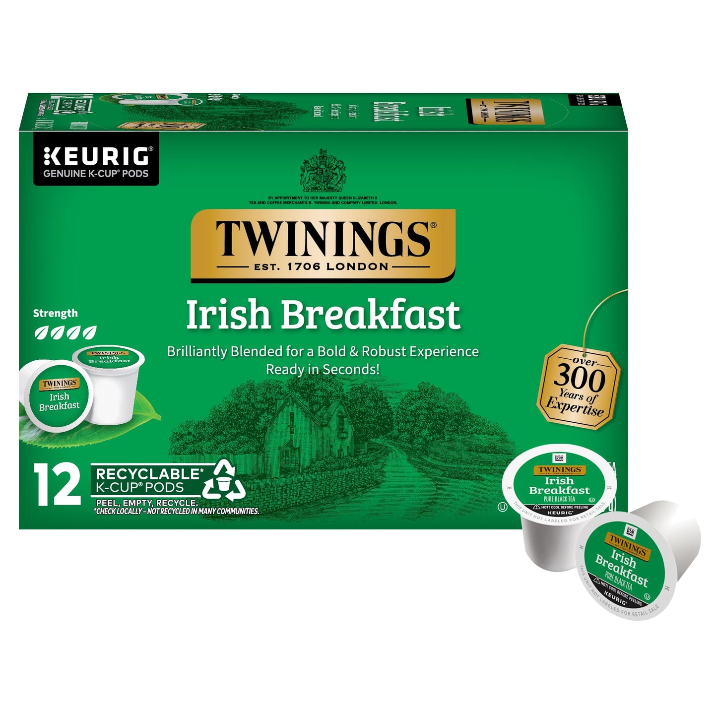 Twinings English Breakfast Tea K-Cup Pods for Keurig, Caffeinated, Smooth, Flavourful, Robust Black Tea, 24 Count (Pack of 1), Enjoy Hot or Iced