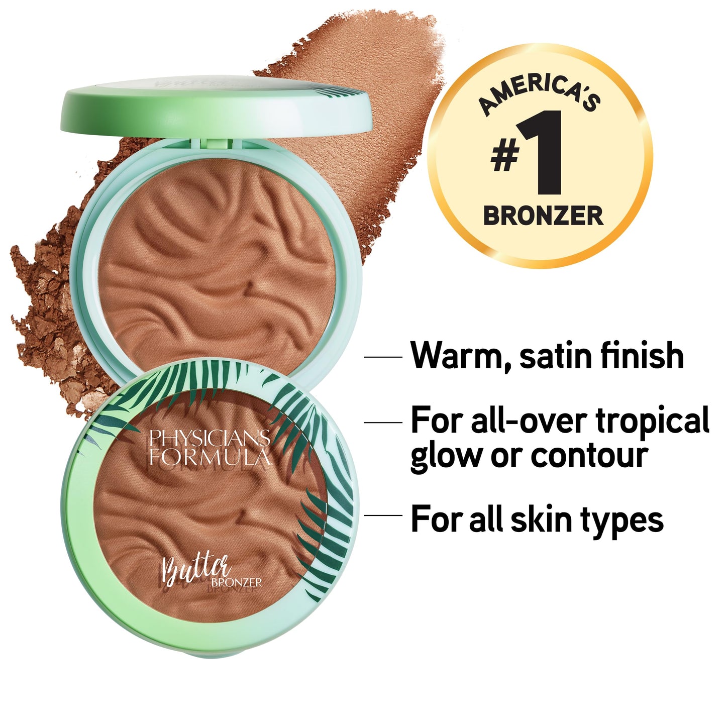 Physicians Formula Murumuru Butter Bronzer, Moisturizing, Nourishing Murumuru Butter Blend for Silky All-Day Luminous Glow, Dermatologist Tested, Hypoallergenic, Vegan & Cruelty-Free -Bronzer