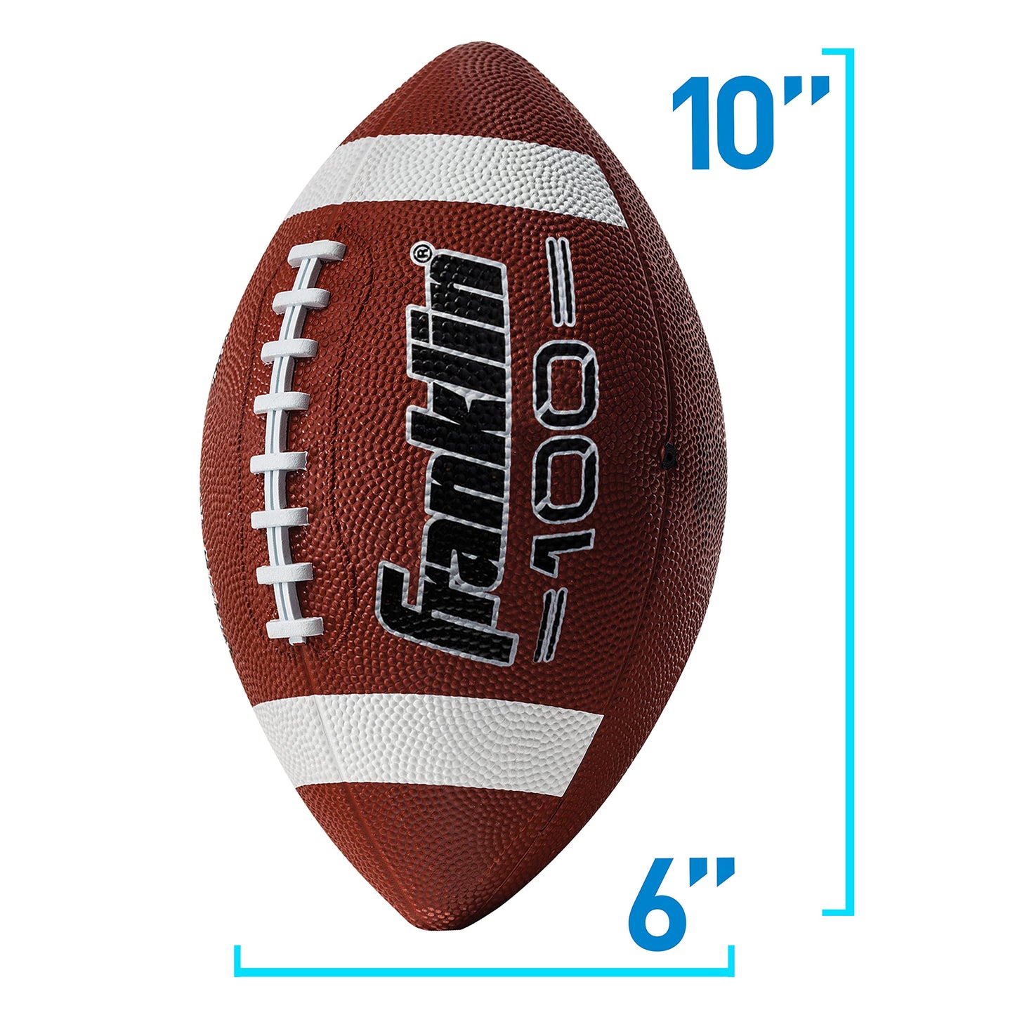 Franklin Sports Kids Junior Football - Grip-Rite 100 Youth Junior Size Rubber Footballs - Peewee Kids Durable Outdoor Rubber Footballs - Single Footballs + 6 Football Bulk Packs Available