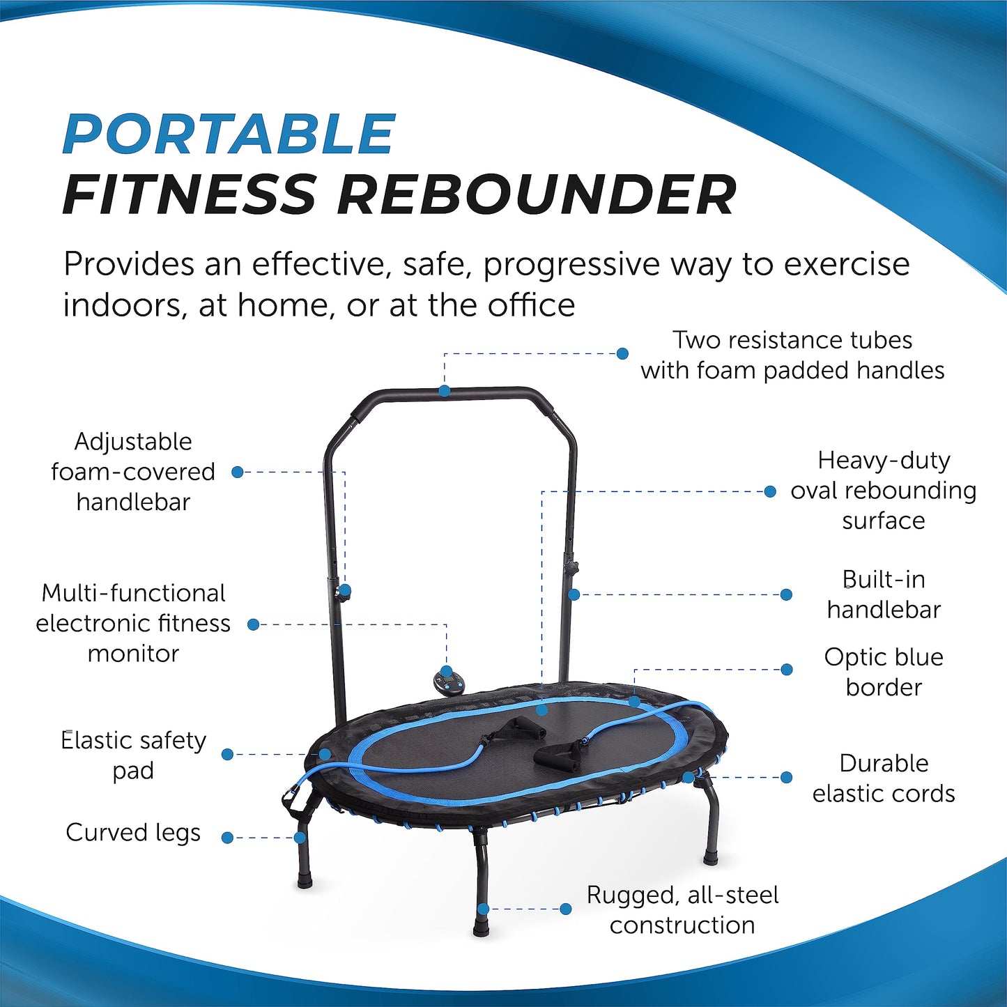 Stamina Products Foldable Trampoline, Black