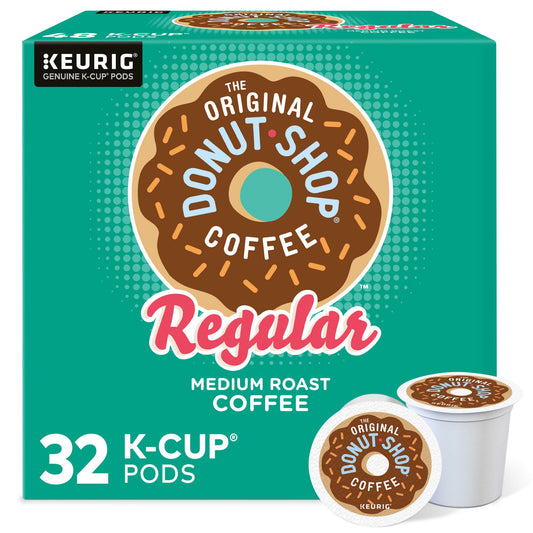 The Original Donut Shop Regular, Single-Serve Keurig K-Cup Pods, Medium Roast Coffee Pods, 32 Count