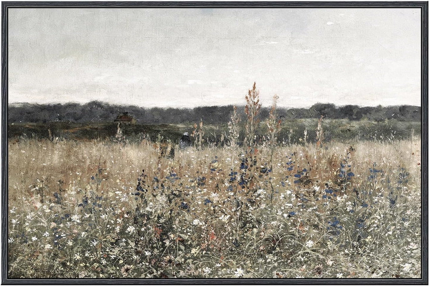 InSimSea Framed Canvas Wall Art Home Decor, Meadow with Flowers Painting Wall Art Prints, Canvas Wall Art for Living Room Decor Bedroom Home Bathroom Wall Decor 8x10in