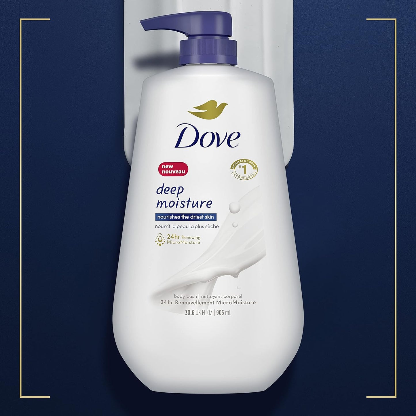 Dove Body Wash with Pump Deep Moisture For Dry Skin Moisturizing Skin Cleanser with 24hr Renewing MicroMoisture Nourishes The Driest Skin 30.6 oz