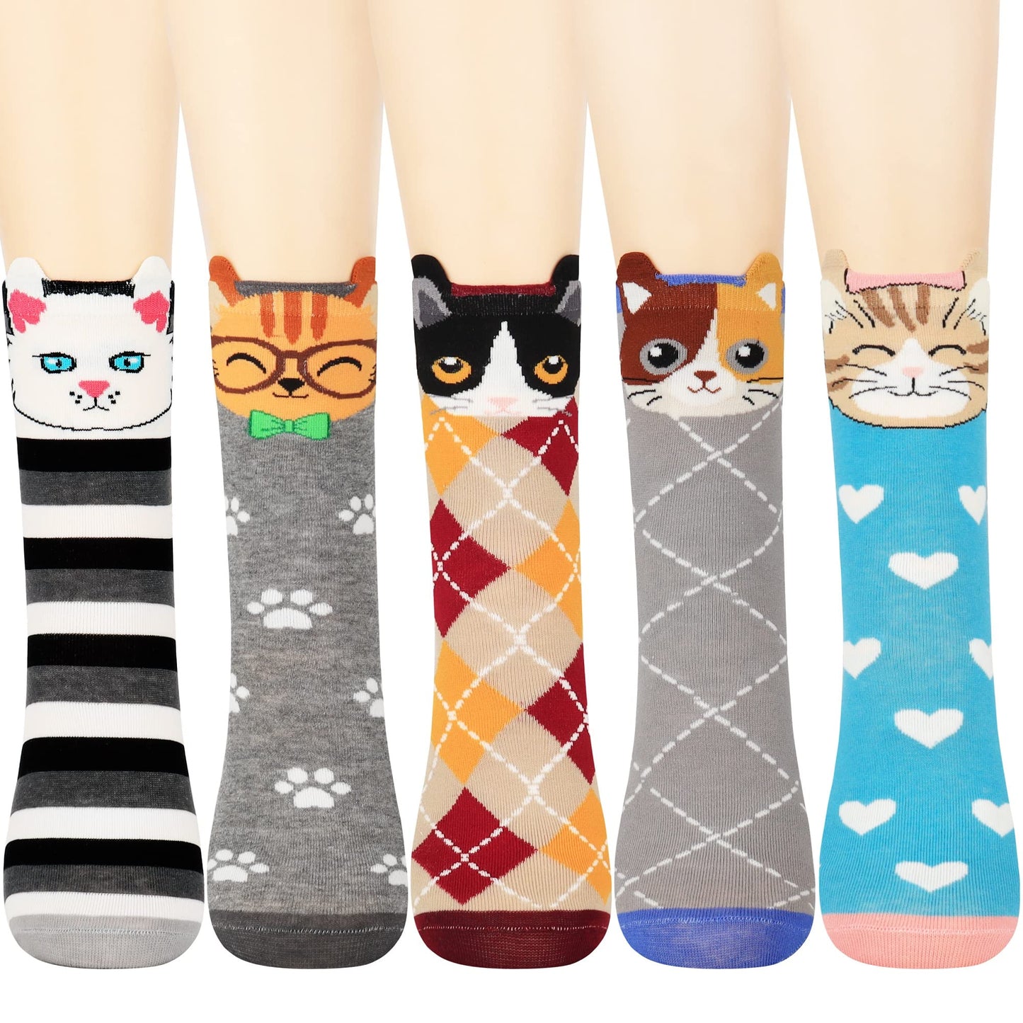 Jeasona Women's Cat Socks Cat Gifts Cute Animal Socks Dog Owl Gifts for Women