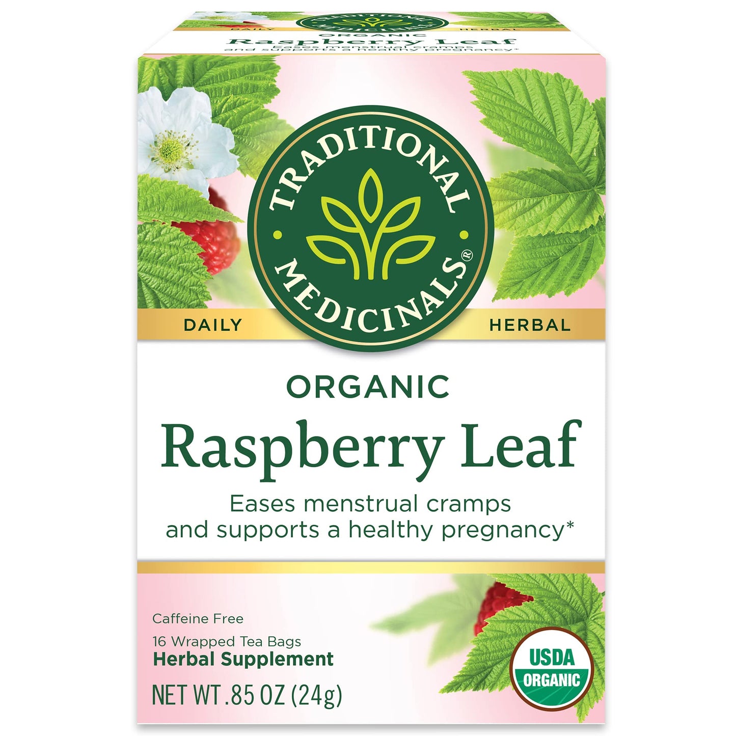 Traditional Medicinals Tea, Organic Lemon Balm, Calms Nerves & Supports Digestion, 16 Tea Bags