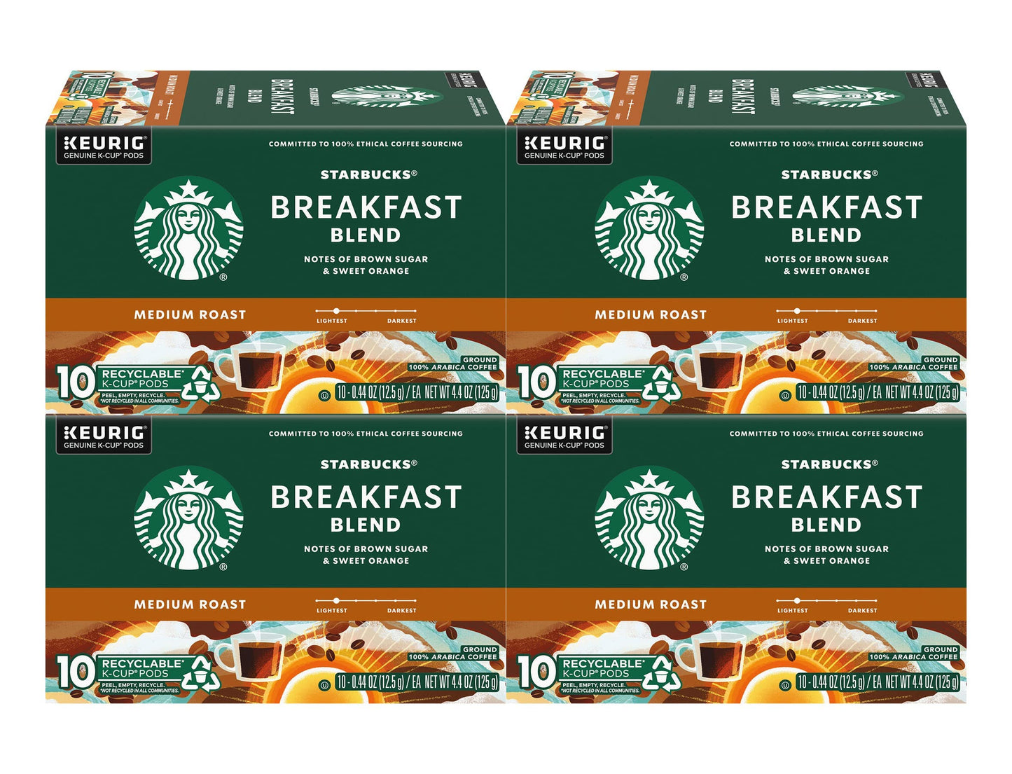 Starbucks K-Cup Coffee Pods—Medium Roast Coffee—Pike Place Roast for Keurig Brewers—100% Arabica—4 boxes (96 pods total)