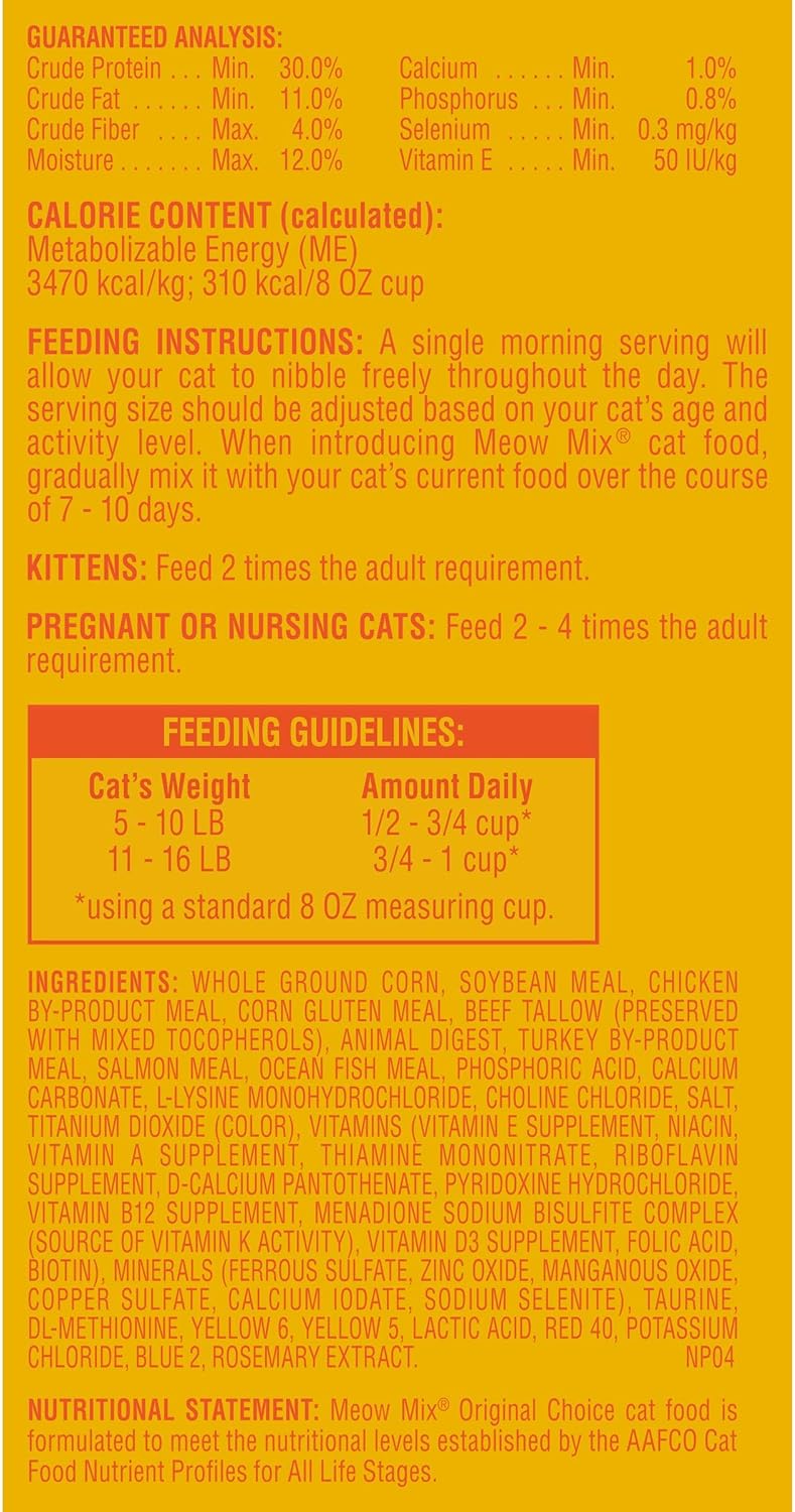 Meow Mix Original Choice Dry Cat Food, 6.3 Pound Bag