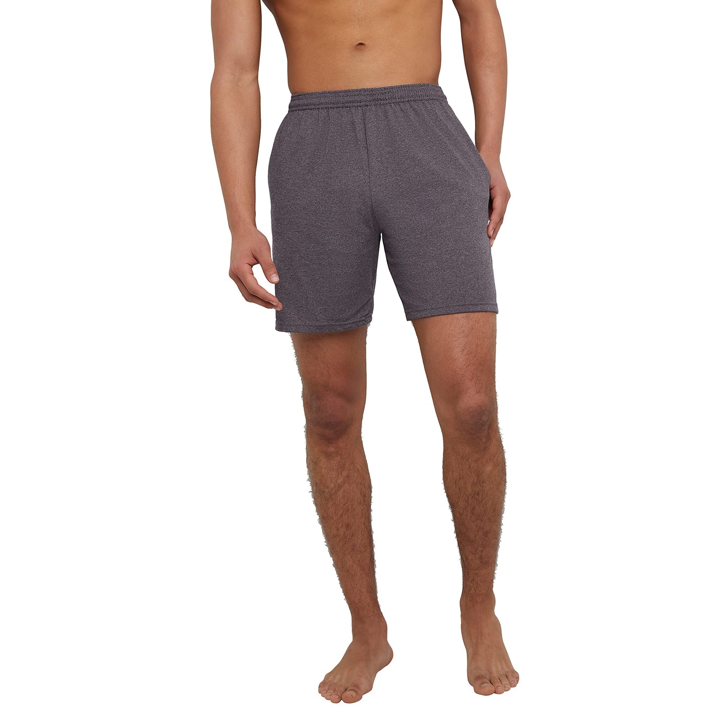 Hanes Men's Athletic Shorts, Favorite Cotton Jersey Shorts, Pull-On Knit Shorts with Pockets, Knit Gym Shorts, 7.5" Inseam