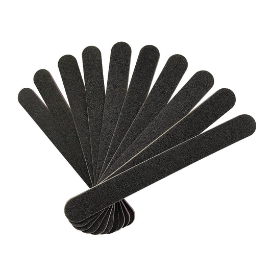 Nail File 10 PCS Professional Double Sided 100/180 Grit Nail Files Emery Board Black Manicure Pedicure Tool and Nail Buffering Files