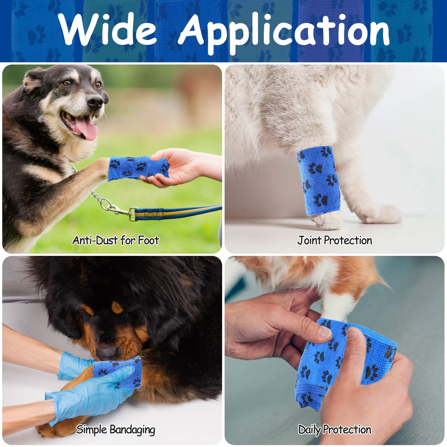 Anti-Slip Dog Socks to Prevent Licking Paws, Disposable Dog Boots for Hardwood Floors, Outdoor Pet Paw Protector Non-Slip for Small Medium Large Dogs, 6 Rolls