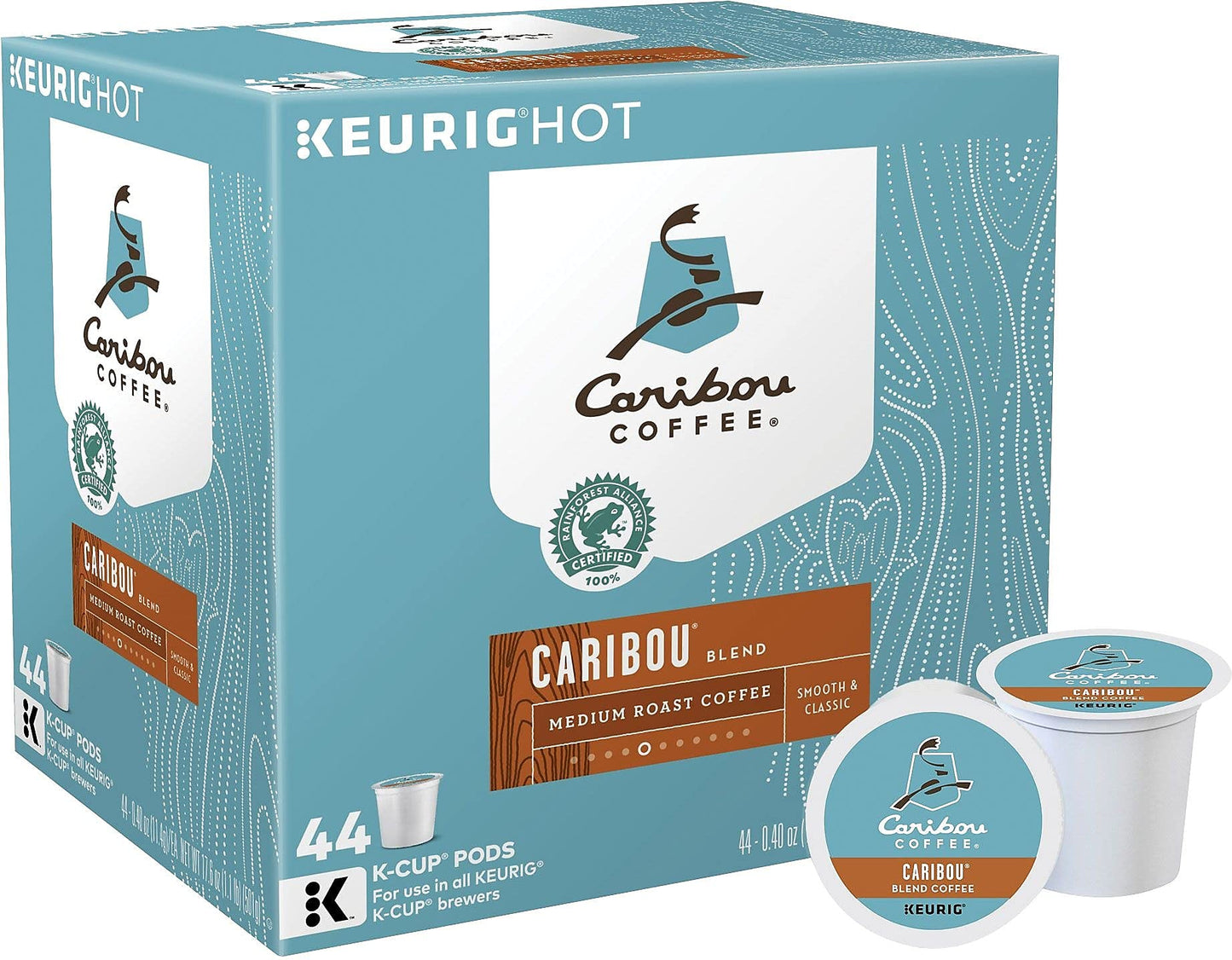 Caribou Coffee Caribou Blend, Keurig Single-Serve K-Cup Pods, Medium Roast Coffee, 32 Count