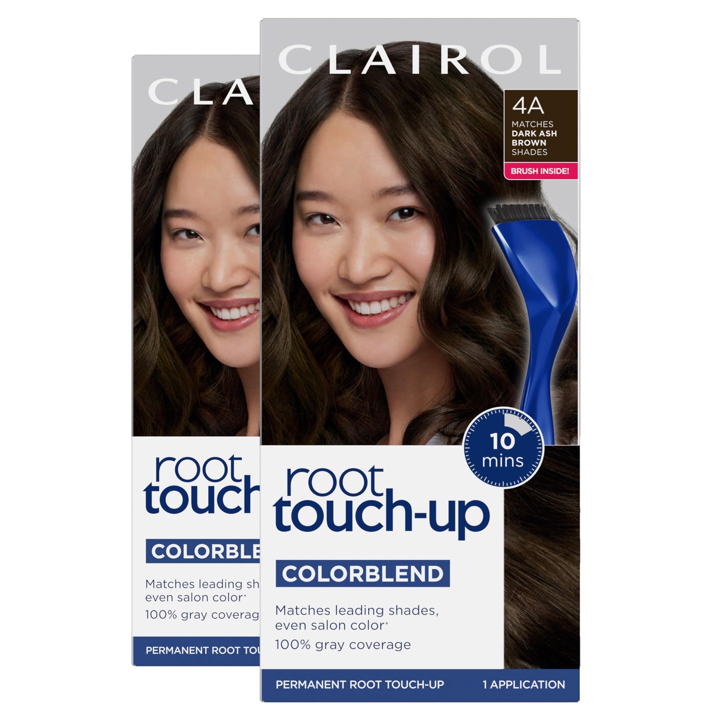 Clairol Root Touch-Up by Nice'n Easy Permanent Hair Dye, 4 Dark Brown Hair Color, Pack of 2