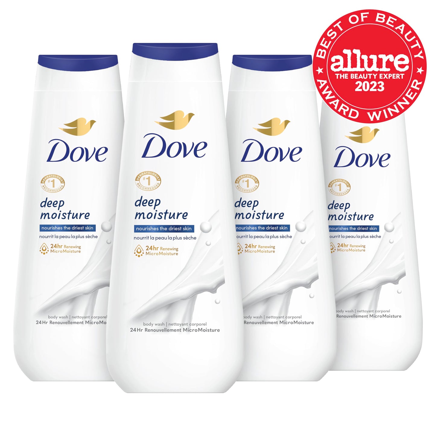 Dove Body Wash with Pump Deep Moisture For Dry Skin Moisturizing Skin Cleanser with 24hr Renewing MicroMoisture Nourishes The Driest Skin 30.6 oz