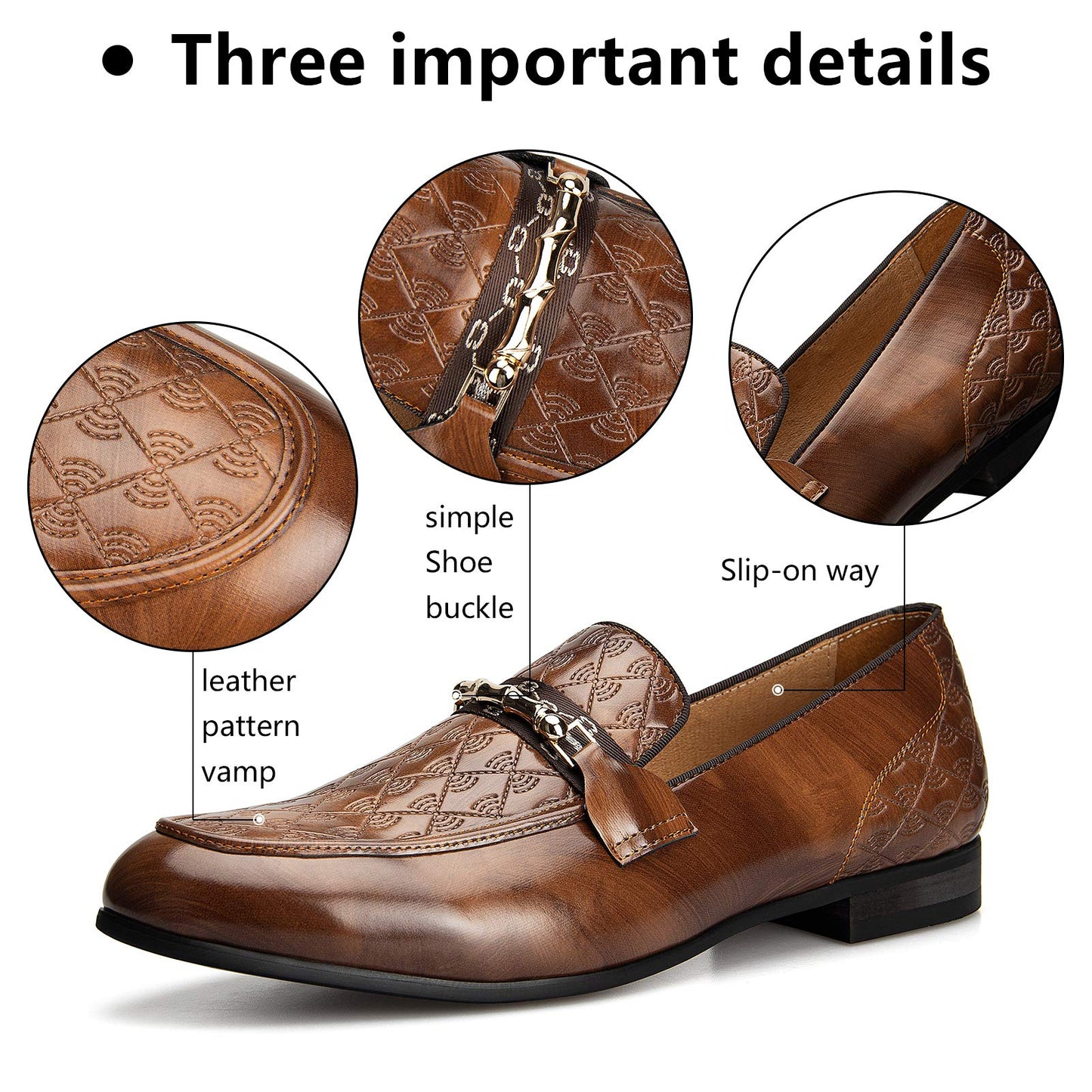 Meijiana Men's Fashion Classic Faux Leather Loafers and Weeding Dress Shoes for Men