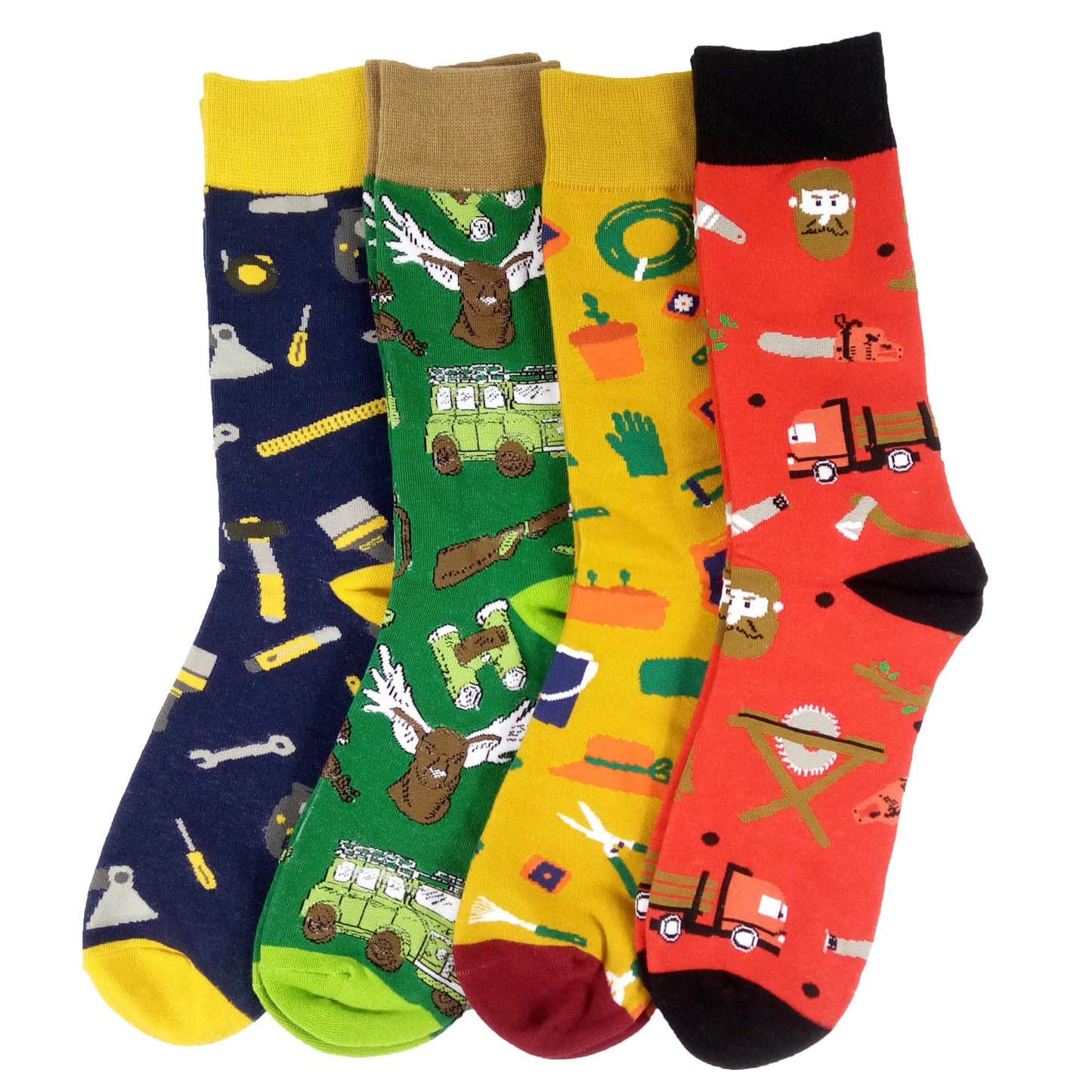 HSELL Mens Fun Patterned Dress Socks Funny Novelty Crazy Design Cotton Socks Gift for Men