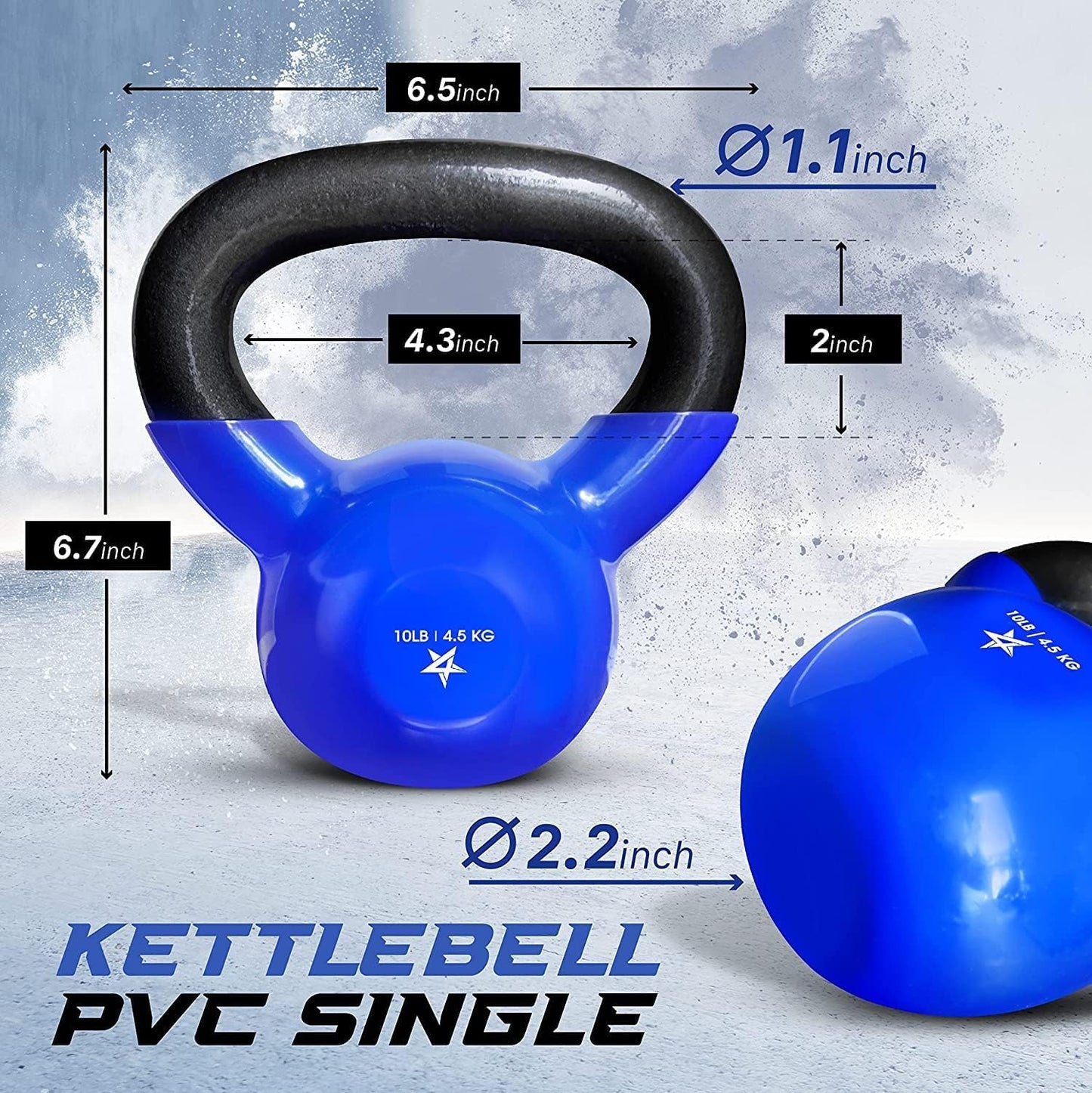 Yes4All Kettlebell Vinyl Coated Cast Iron – Great for Dumbbell Weights Exercises, Full Body Workout Equipment Push up, Grip Strength and Strength Training, PVC