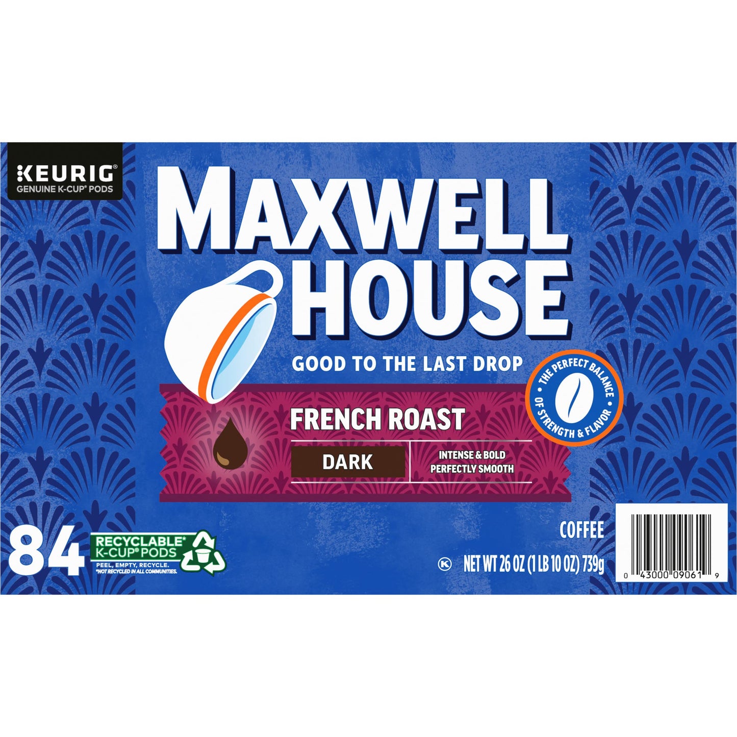 Maxwell House House Blend Medium Roast K-Cup Coffee Pods (84 ct Box)