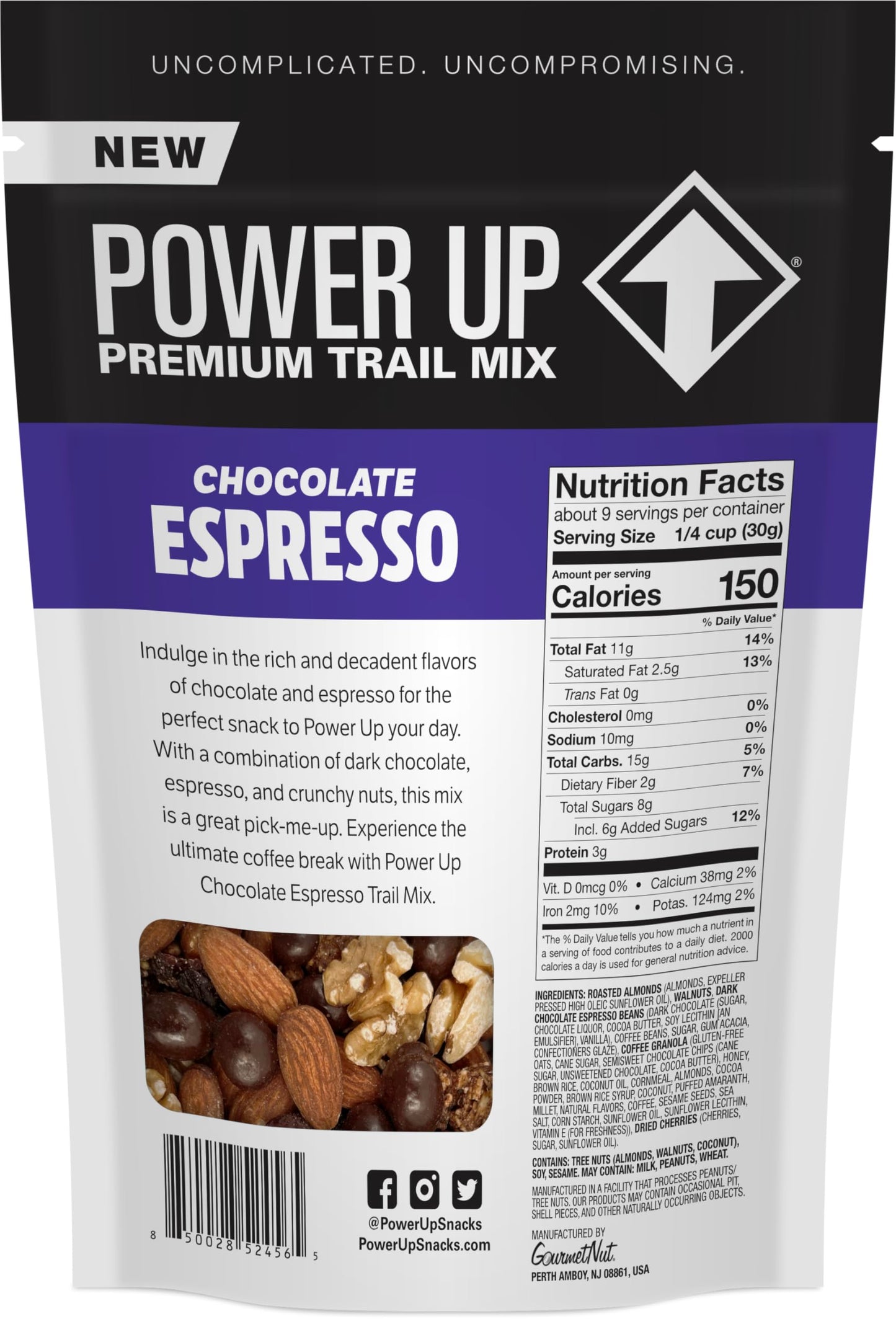 Power Up Premium Trail Mix - Mega Omega Trail Mix 14oz, Gluten Free, Vegan, Non-GMO