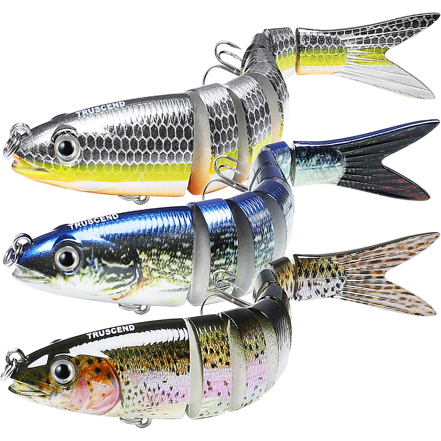 TRUSCEND Fishing Lures for Freshwater and Saltwater, Lifelike Swimbait for Bass Trout Crappie, Slow Sinking Bass Fishing Lure, Amazing Fishing Gifts for Men, Must-Have for Family Fishing Gear