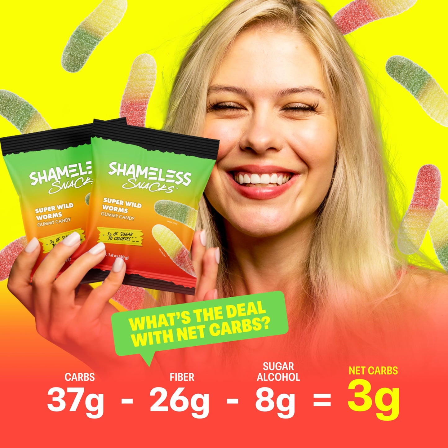 Shameless Snacks - Healthy Low Calorie Snacks, Low Carb Keto Gummies (Gluten Free Candy) - 6 Pack Super Variety Pack