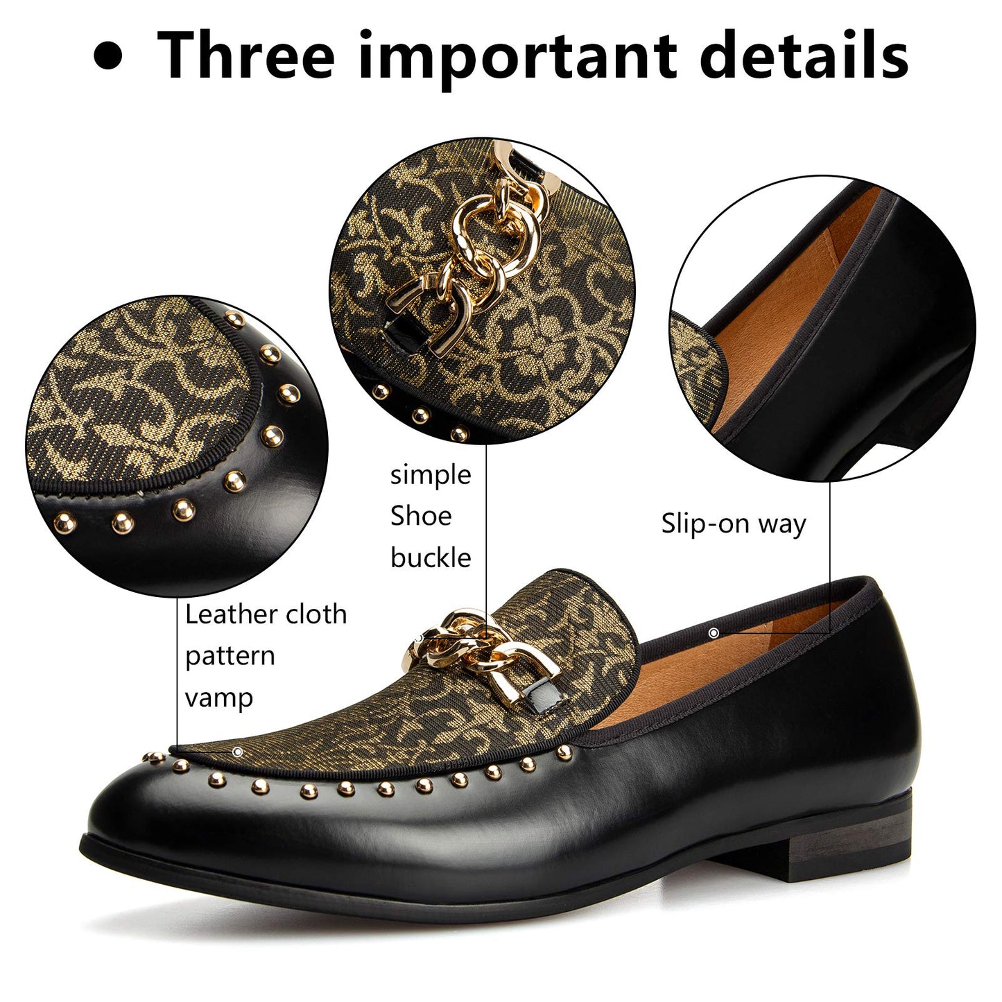 Meijiana Men's Fashion Classic Faux Leather Loafers and Weeding Dress Shoes for Men