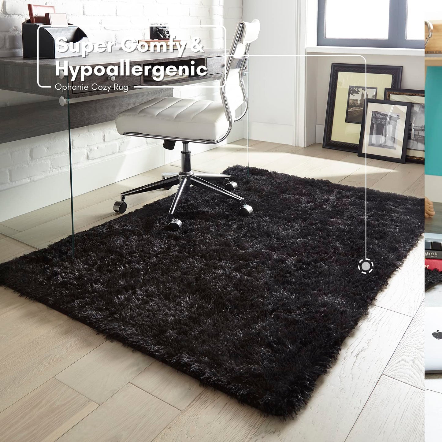 Ophanie Machine Washable Upgrade 4x6 Rugs for Bedroom, Grey, Fluffy Shaggy Soft Area Rug, Gray Non-Slip Indoor Floor Carpet for Living Room, Kids Baby Boys Teen Dorm Home Decor Aesthetic, Nursery